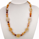 Special price: necklace agate orange/white
