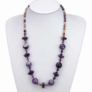 Special price: necklace agate purple, 60cm