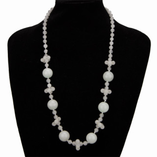 Special price: necklace agate white, 60cm