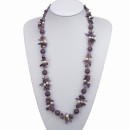 Sonderpreis: Lange Halskette Amethyst mit Zuchtperlen