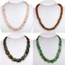Set 1: 10 necklaces natural stone mixed, AB