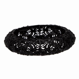 Armreifen mit Stretchband, 18mm, Schwarz