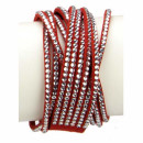 Bracelet, PU, 40cm, red