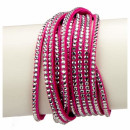 Bracelet, PU, 40cm, pink