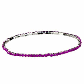 Modisches Stretcharmband, Silber-Lila