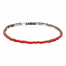 Modisches Stretcharmband, Silber-Orange