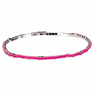 Modisches Stretcharmband, Silber-Rosa