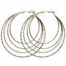 Earrings, 60mm, silver