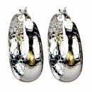 Earrings, 50mm, 10-14mm, silver