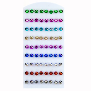 Set: 36 Paar Ohrpins, Mix, 8mm