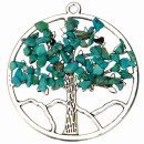 pendant tree of life, synth. turquoise, 56mm
