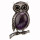 pendant/brooch owl with amethyst, 50x26mm