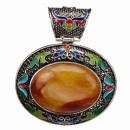 Pendant with red agate, 70x60mm