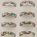 Stainless steel ring colored stones2, silver Mixed Box:...