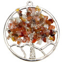 Pendant tree of life, red agate, 56mm
