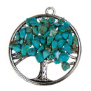 pendant tree of life, synth. turquoise, 30mm
