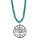 long necklace synth. turquoise, silver tree of life