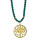 long necklace synth. turquoise, gold tree of life