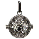 Pendant basket for sound balls, silver