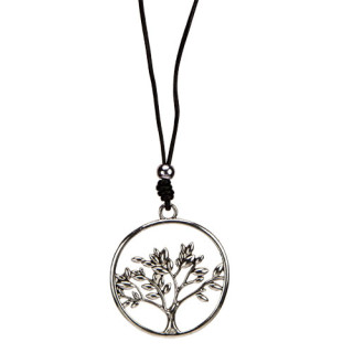 Lange Modekette mit Anhänger Kreis, 75cm