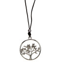Lange Modekette mit Anhänger Kreis, 75cm