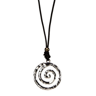 Lange Modekette mit Anhänger Spirale, 75cm