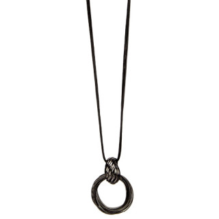 Lange Modekette mit Anhänger Ringe, 90cm
