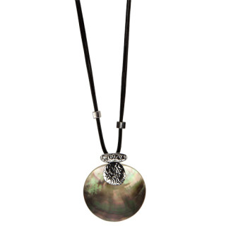 Lange Modekette mit Anhänger Perlmutt, 80cm