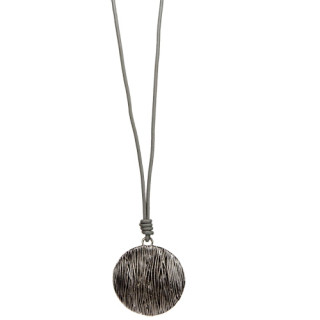 Lange Modekette mit Anhänger Kreis, 80cm