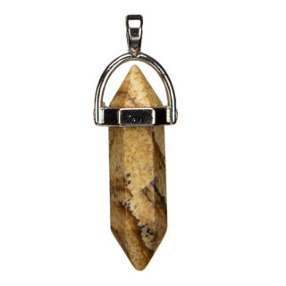 Anhänger Pendel, 40x8mm, Bilderjaspis