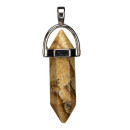 Anhänger Pendel, 40x8mm, Bilderjaspis