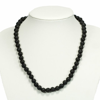 Necklace ball lava, 8mm