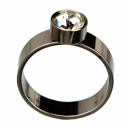 Stainless steel ring with zirconia stone