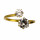 Edelstahlring mit Steinen, Gold