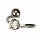 Edelstahlring mit Stein, Silber
