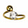 Edelstahlring mit Stein, Gold