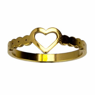 Edelstahlring, Herz, Gold