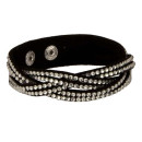 Modisches Armband PU, 21x1,8cm, Schwarz