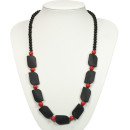 Necklace lava with red coral
