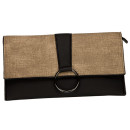 Small handbag/clutch, black-beige