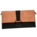 Small handbag/clutch, black-apricot