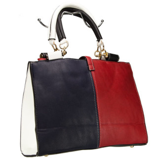 Fashionable handbag, blue-red