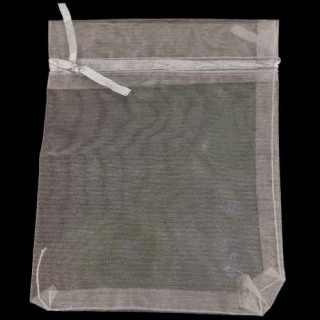 100 organza bags, 12x9cm, silver grey