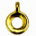 100 rings with pendant eyelet, gold
