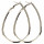 Creolen, Tropfen 70mm, 2mm, Silber,