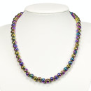 Magnetic pearl necklace rainbow, 8mm