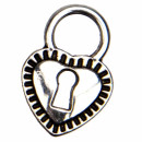 50 Anhänger / Charms Herz, Silber, 17x12mm