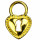 50 Pendant / Charms heart, gold, 17x12mm
