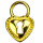 50 Anhänger / Charms Herz, Gold, 17x12mm