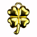 50 Anhänger / Charms Kleeblatt, Gold